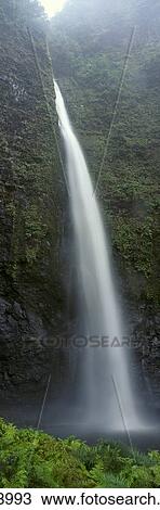 Hawaii, Kauai, Na Pali Coast, Inland Waterfall, Panoramic B1611 View Large Photo Image Stock Image - Hawaii, Kauai, Na Pali Coast, Inland Waterfall, Panoramic B1611. Fotosearch