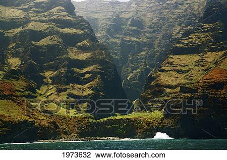 Hawaii, Kauai, Na Pali Coast, Rugged Cliffs Along Ocean. View Large Photo Image Stock Image - Hawaii, Kauai, Na Pali Coast, Rugged Cliffs Along Ocean.. Fotosearch