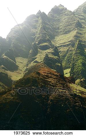 Stock Photography - Hawaii, Kauai, Na Pali Coast, Rugged Cliffs Along Ocean.. Fotosearch