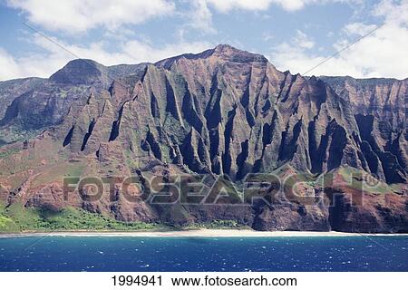 Hawaii, Kauai, Napali Coast Aerial Along Rugged Cliffs View Large Photo Image Stock Image - Hawaii, Kauai, Napali Coast Aerial Along Rugged Cliffs. Fotosearch