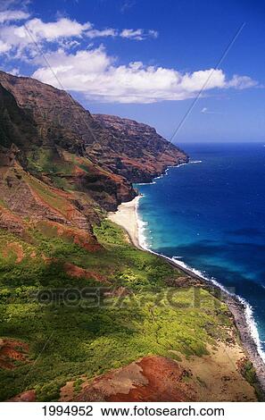 Hawaii, Kauai, Napali Coast, Aerial Jagged Coastal Cliffs View Large Photo Image Stock Image - Hawaii, Kauai, Napali Coast, Aerial Jagged Coastal Cliffs. Fotosearch
