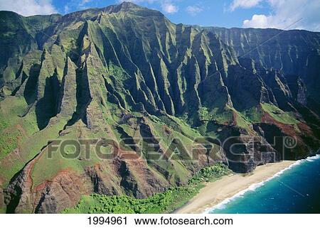 Hawaii, Kauai, Napali Coast, Aerial Along Dramatic Cliffs Ocean And Beaches View Large Photo Image Stock Image - Hawaii, Kauai, Napali Coast, Aerial Along Dramatic Cliffs Ocean And Beaches. Fotosearch