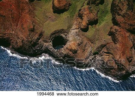 Hawaii, Kauai, Napali Coast Aerial Along Rugged Cliffs View Large Photo Image Stock Photo - Hawaii, Kauai, Napali Coast Aerial Along Rugged Cliffs. Fotosearch