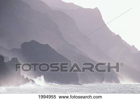 Hawaii, Kauai, Napali Coast, Dramatic Cliffs, Ocean View Large Photo Image Stock Photography - Hawaii, Kauai, Napali Coast, Dramatic Cliffs, Ocean. Fotosearch