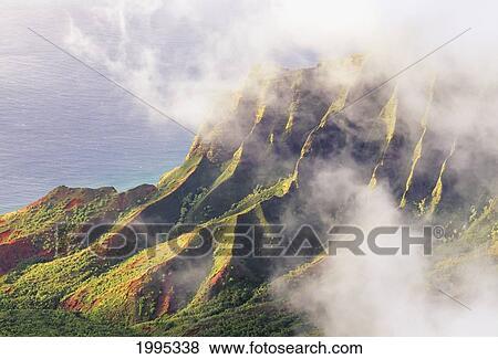 Stock Photo - Hawaii, Kauai, Napali Coast, Kokee State Park, Kalalau Valley Viewpoint. Fotosearch