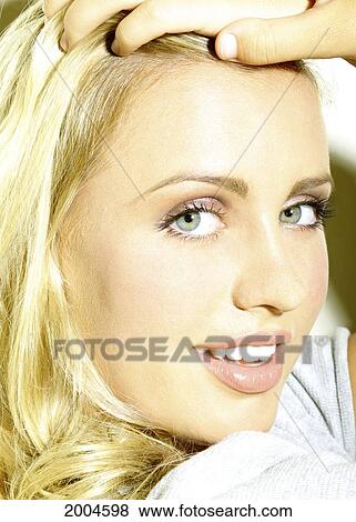 Hawaii, Kauai, North Shore, Blonde Woman Models For Headshot. View Large Photo Image Stock Photo - Hawaii, Kauai, North Shore, Blonde Woman Models For Headshot.. Fotosearch