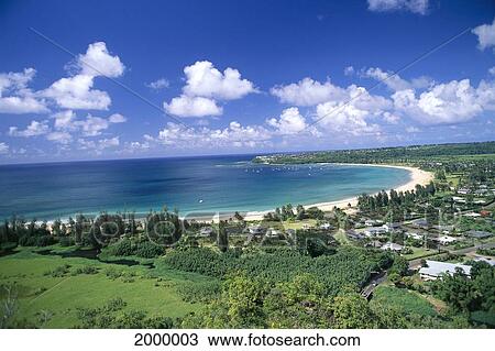 Hawaii, Kauai, North Shore, Overlooking Hanalei Bay And Beach C1540 View Large Photo Image Stock Image - Hawaii, Kauai, North Shore, Overlooking Hanalei Bay And Beach C1540. Fotosearch