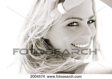 Hawaii, Kauai, North Shore, Studio Portrait Of Attractive Blonde Woman. View Large Photo Image Picture - Hawaii, Kauai, North Shore, Studio Portrait Of Attractive Blonde Woman.. Fotosearch