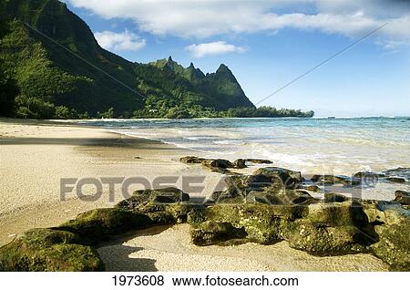Hawaii, Kauai, North Shore, Tunnels Beach, Bali Hai Point. View Large Photo Image Stock Photo - Hawaii, Kauai, North Shore, Tunnels Beach, Bali Hai Point.. Fotosearch