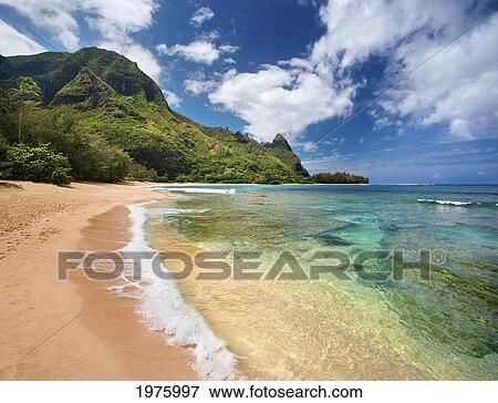 Hawaii, Kauai, North Shore, Tunnels Beach, Bali Hai Point. View Large Photo Image Stock Photo - Hawaii, Kauai, North Shore, Tunnels Beach, Bali Hai Point.. Fotosearch