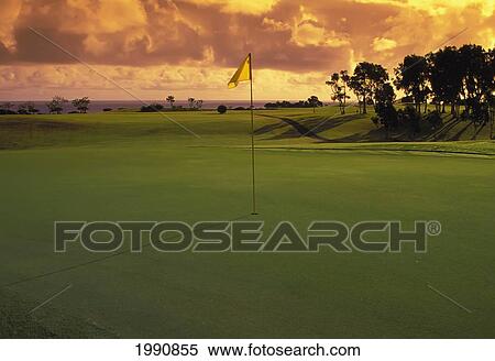 Stock Photography - Hawaii, Kauai, Princeville Resort, Lake Golf Course. Fotosearch