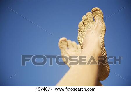 Stock Photo - Hawaii, Kauai, Sandy Feet At The Beach.. Fotosearch