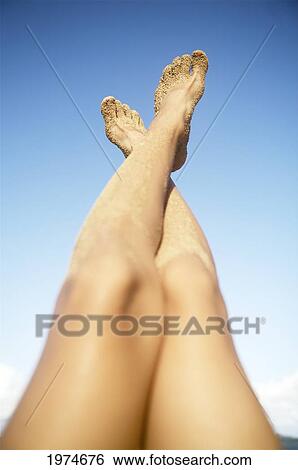 Stock Photograph - Hawaii, Kauai, Sandy Feet At The Beach.. Fotosearch
