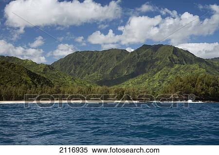 Hawaii, Kauai, The Na Pali coastline, View from the ocean. View Large Photo Image Stock Photography - Hawaii, Kauai, The Na Pali coastline, View from the ocean.. Fotosearch