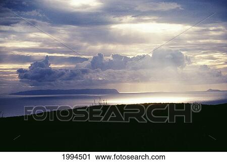 Hawaii, Kauai, West Shore, Twilight Along Ocean With Reflections At Sunset, Niihau In Background View Large Photo Image Stock Image - Hawaii, Kauai, West Shore, Twilight Along Ocean With Reflections At Sunset, Niihau In Background. Fotosearch