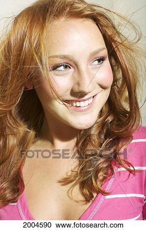 Hawaii, Kauai, Young Redheaded Woman Models For Headshot In Studio. View Large Photo Image Stock Image - Hawaii, Kauai, Young Redheaded Woman Models For Headshot In Studio.. Fotosearch