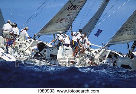 Hawaii, Kenwood Cup '96, Two Yachts Side By Side, Team In Action View Large Photo Image Stock Image - Hawaii, Kenwood Cup '96, Two Yachts Side By Side, Team In Action. Fotosearch