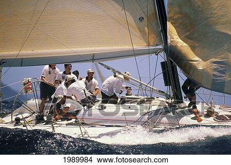 Hawaii, Kenwood Cup, Close-Up Of Yacht, Starboard Side Wave Breaking Over View Large Photo Image Picture - Hawaii, Kenwood Cup, Close-Up Of Yacht, Starboard Side Wave Breaking Over. Fotosearch