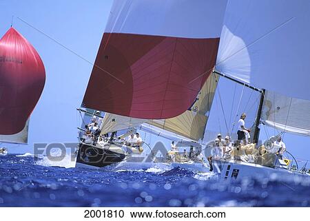 Hawaii, Kenwood Cup, Many Yachts Cutting Through Blue Waters, Colorful Sails View Large Photo Image Stock Image - Hawaii, Kenwood Cup, Many Yachts Cutting Through Blue Waters, Colorful Sails. Fotosearch