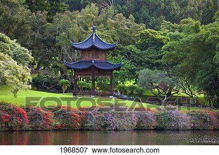 Hawaii, Lanai, Classic Japanese Pagoda On The Ground Of The Four Seanson's Koele Resort. View Large Photo Image Stock Photo - Hawaii, Lanai, Classic Japanese Pagoda On The Ground Of The Four Seanson's Koele Resort.. Fotosearch
