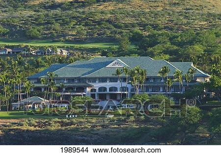 Picture - Hawaii, Lanai, Distant View Of Manele Bay Hotel.. Fotosearch