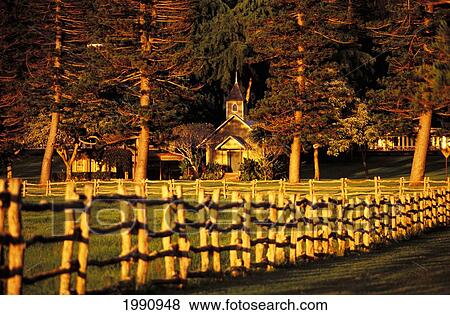 Hawaii, Lanai, Kalokahi O Ka Malamalama Ho'omana Na'auao O Hawaii Church, Golden View View Large Photo Image Stock Photo - Hawaii, Lanai, Kalokahi O Ka Malamalama Ho'omana Na'auao O Hawaii Church, Golden View. Fotosearch