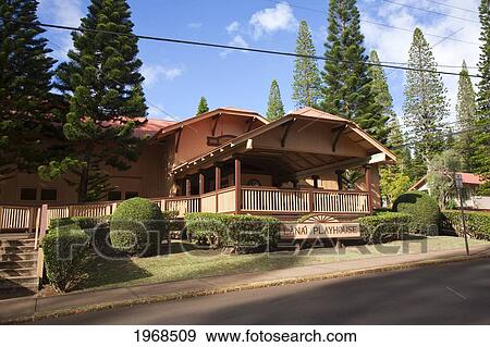 Stock Photo - Hawaii, Lanai, Lanai City, Lanai Playhouse And Theater.. Fotosearch