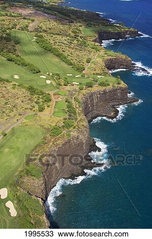 Hawaii, Lanai, Manele Golf Course Along Coastline View Large Photo Image Stock Image - Hawaii, Lanai, Manele Golf Course Along Coastline. Fotosearch