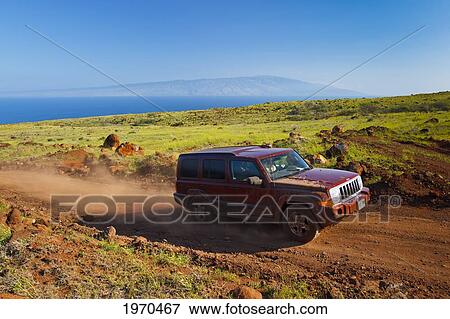Hawaii, Lanai, Off Roading On Lanai's Rugged Dirt Roads On The Way To Polihua Beach. For Editorial Use Only. View Large Photo Image Stock Photo - Hawaii, Lanai, Off Roading On Lanai's Rugged Dirt Roads On The Way To Polihua Beach. For Editorial Use Only.. Fotosearch