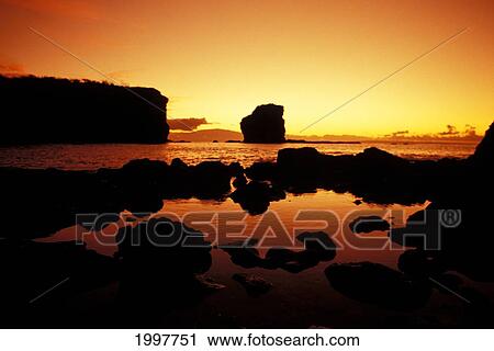 Hawaii, Lanai, Sunrise At Pu'u Pehe, Sweetheart Rock View Large Photo Image Stock Image - Hawaii, Lanai, Sunrise At Pu'u Pehe, Sweetheart Rock. Fotosearch