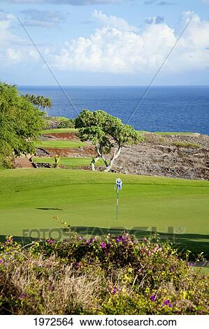 Picture - Hawaii, Lanai, The Challenge At Manele Golf Course.. Fotosearch