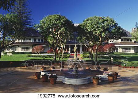 Hawaii, Lanai, The Lodge At Koele, /Nthe Pineapple Fountain. View Large Photo Image Stock Photography - Hawaii, Lanai, The Lodge At Koele, /Nthe Pineapple Fountain.. Fotosearch