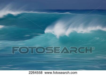 Hawaii, Maui, A Blurred Image Of A Soft Wave Breaking. View Large Photo Image Stock Photo - Hawaii, Maui, A Blurred Image Of A Soft Wave Breaking.. Fotosearch