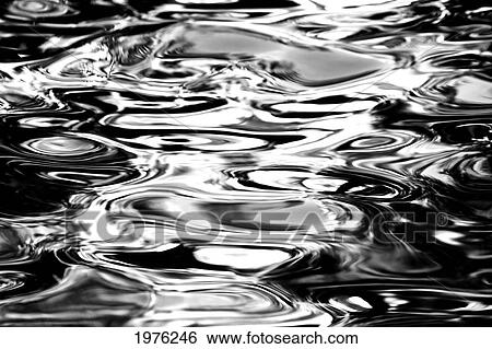 Stock Photograph - Hawaii, Maui, Abstract Water Reflection. Black And White.. Fotosearch