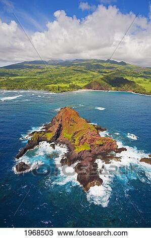 Hawaii, Maui, Aerial Of Alau Islet Near Koki Beach. View Large Photo Image Stock Image - Hawaii, Maui, Aerial Of Alau Islet Near Koki Beach.. Fotosearch