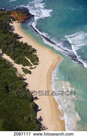 Hawaii, Maui, Aerial view of Baldwin Beach View Large Photo Image Stock Photo - Hawaii, Maui, Aerial view of Baldwin Beach. Fotosearch