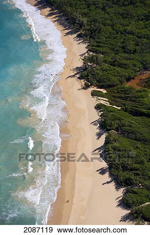 Stock Photo - Hawaii, Maui, Aerial view of Baldwin Beach. Fotosearch