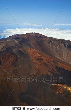 Stock Photograph - Hawaii, Maui, Aerial View Of Haleakala Crater. Fotosearch