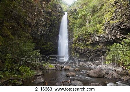 Stock Image - Hawaii, Maui, Alalele Falls on the Road to Hana.. Fotosearch