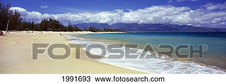 Hawaii, Maui, Baldwin Beach Park With West Maui Mountains In Background, White Sands, Turquoise Water, Panoramic View Large Photo Image Stock Image - Hawaii, Maui, Baldwin Beach Park With West Maui Mountains In Background, White Sands, Turquoise Water, Panoramic. Fotosearch