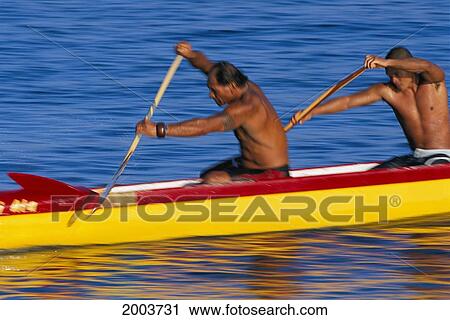Hawaii, Maui, Close-Up Side View Of Men In Outrigger Canoe Reaching, About To Stroke Paddling Action View Large Photo Image Stock Image - Hawaii, Maui, Close-Up Side View Of Men In Outrigger Canoe Reaching, About To Stroke Paddling Action. Fotosearch