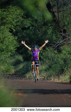 Hawaii, Maui, Front View Man On 10 Speed Bicycle With Arms Outstretched Accomplishment Happy View Large Photo Image Stock Image - Hawaii, Maui, Front View Man On 10 Speed Bicycle With Arms Outstretched Accomplishment Happy. Fotosearch
