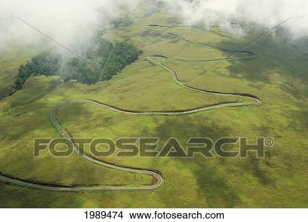 Hawaii, Maui, Haleakala Crater, Aerial View Of A Road Winding Up The Crater. View Large Photo Image Picture - Hawaii, Maui, Haleakala Crater, Aerial View Of A Road Winding Up The Crater.. Fotosearch