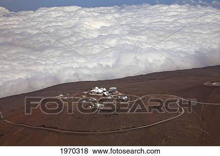 Stock Photo - Hawaii, Maui, Haleakala Crater, Science City View From Above. For Editorial Use Only.. Fotosearch