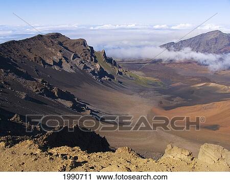 Stock Image - Hawaii, Maui, Haleakala Crater, Haleakala National Park. Fotosearch