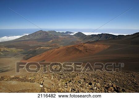 Hawaii, Maui, Haleakala Crater landscape. View Large Photo Image Stock Image - Hawaii, Maui, Haleakala Crater landscape.. Fotosearch