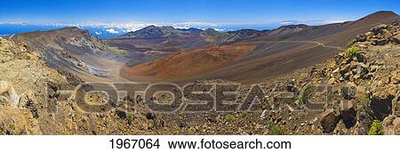 Picture - Hawaii, Maui, Haleakala National Park, Haleakala Crater. Fotosearch