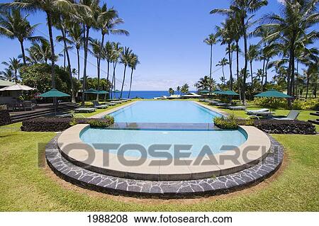 Stock Photo - Hawaii, Maui, Hana Coast, Swimming Pool At The Sea Ranch Cottages At Hotel Hana.. Fotosearch