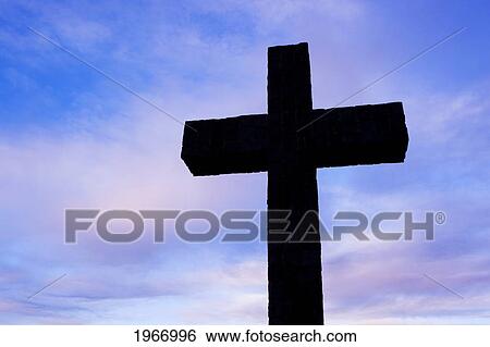 Stock Photograph - Hawaii, Maui, Hana, Famous Hana Cross Against Sunset Sky. Fotosearch