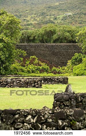 Hawaii, Maui, Hana, Kahanu Gardens And Pi'ilani Heiau. View Large Photo Image Stock Photograph - Hawaii, Maui, Hana, Kahanu Gardens And Pi'ilani Heiau.. Fotosearch